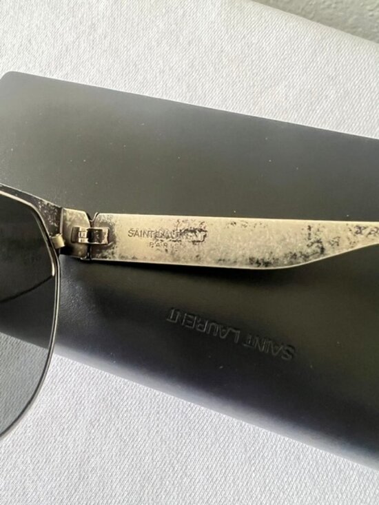 YSL Saint Laurent Silver Metal Womens Sunglasses SL M43